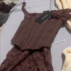 Outcast Brown Lace Corset Dress